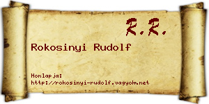 Rokosinyi Rudolf névjegykártya